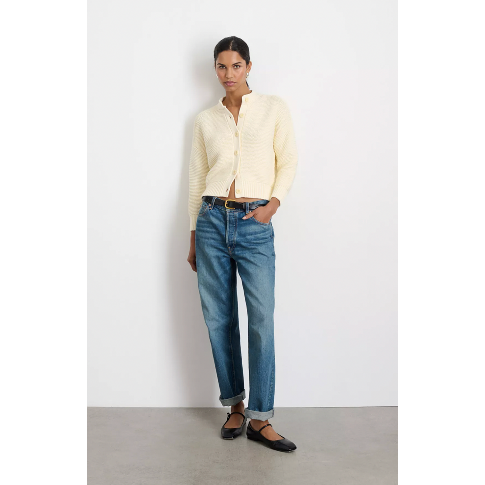 Alex Mill Nwt Evereve Nico Cotton Cardigan In Ivory // M — image 2 of 8
